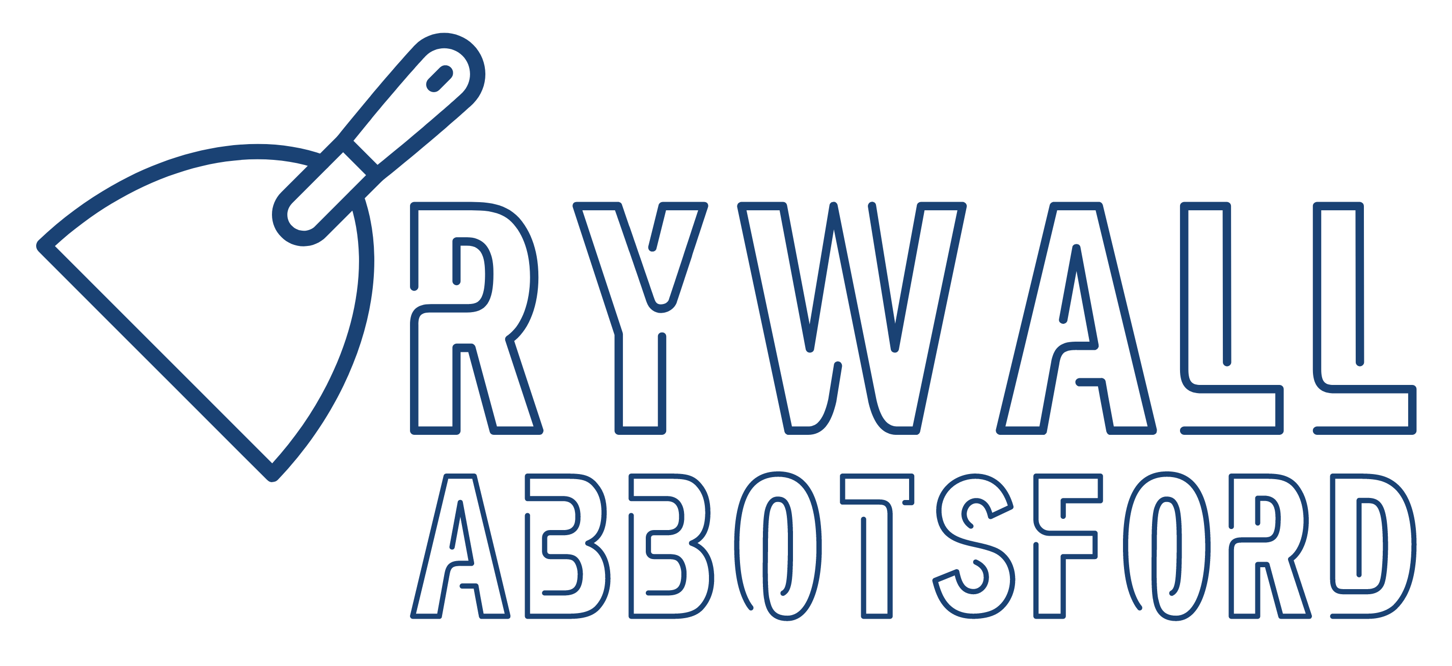 Drywall Abbotsford Contractors Long Logo in Blue